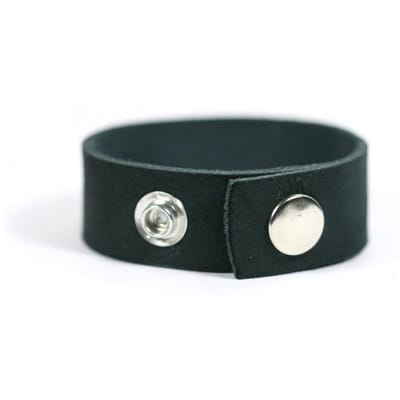 heren armband - zwart leer vintage - breedte 20mm - verstelbaar maat 18cm tot 23cm