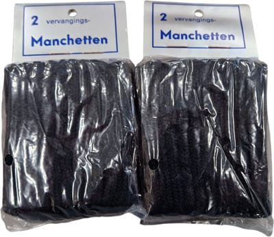 vervangings manchetten zwart 2stuks manchet boordstof