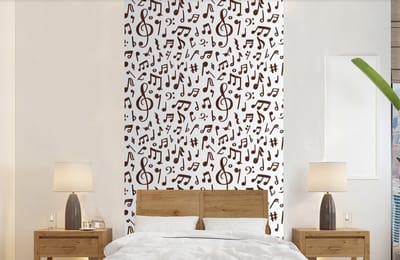 Behang - Fotobehang Muzieknoten - Patronen - Muziek - Breedte 120 cm x hoogte 240 cm