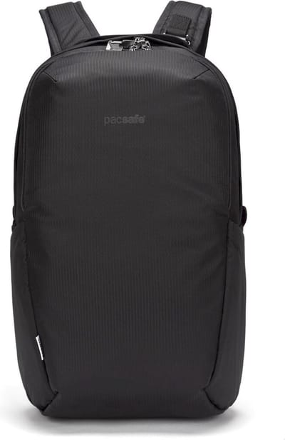 Pacsafe Backpack - 25 L - Rugzak - RFID-blokkerend - Anti-diefstal - PopNLock veiligheidsclip - Geschikt voor 13-inch laptop - Beveiligde Reistas - Zwart
