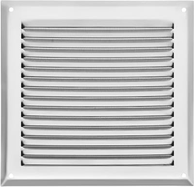 Aluminium Ventilatierooster 190 x 190 mm Inox Look met Insectengaas - Efficiënte Ventilatie voor Binnen en Buiten
