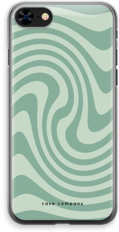 Case Company® - Hoesje geschikt voor iPhone 8 hoesje - Swirl Groen - Soft Cover Telefoonhoesje - Bescherming aan alle Kanten en Schermrand