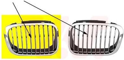 VanWezel 0646516 - Grille calandre droite pour Bmw 3 e46 4 portes de 2002 à 2005