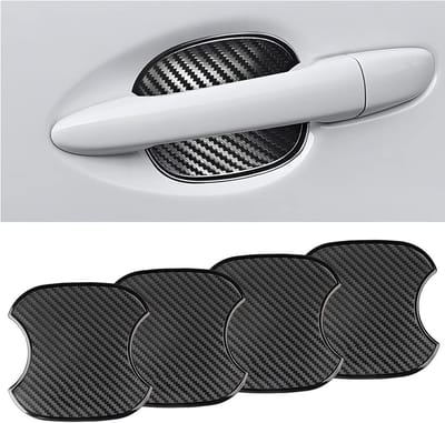 Dailygoods- Autodeurgreep Beschermfolie 4-pack - TPU/Koolstofvezel - Universeel - Waterdicht - Krasbestendig - Afmetingen 99x100 mm - Deurgreepsticker