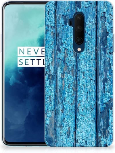 TPU Hoesje voor OnePlus 7T Pro Bumper Hoesje Wood Blue