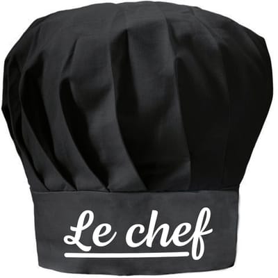 Le Chef cadeau koksmuts - zwart - voor dames en heren - vaderdag - moederdag - verjaardag - bbq - Kok - keuken