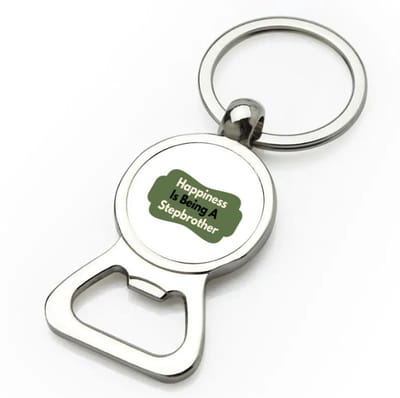 Akyol - happiness is being a stepbrother flesopener - Broer - de liefste stiefbroer - verjaardag - cadeautje voor broer - broer artikelen - kado - geschenk - 9 bij 3 cm