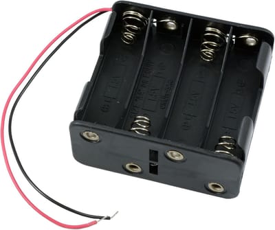 Batterij Houder - Batterij Doos - Energie Toevoegen - 8 AA Cellen - 150mm Leads - Zwart
