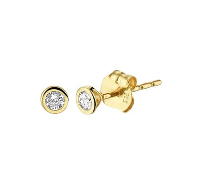 YO&NO - Oorbellen - Goud - Oorknoppen - Zirkonia - 3mm - Sieraden vrouw - 14k - 585 Goud