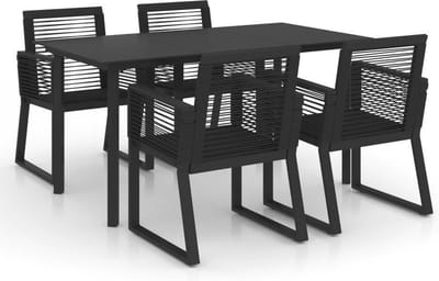 vidaXL - 5-delige - Tuinset - PVC-rattan - zwart