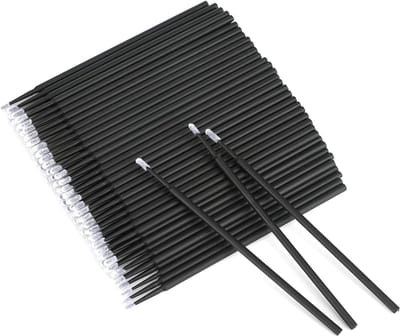 Famanu – Microborstels voor wimperverlenging en lijm verwijderen, , 200 stuks, zwart