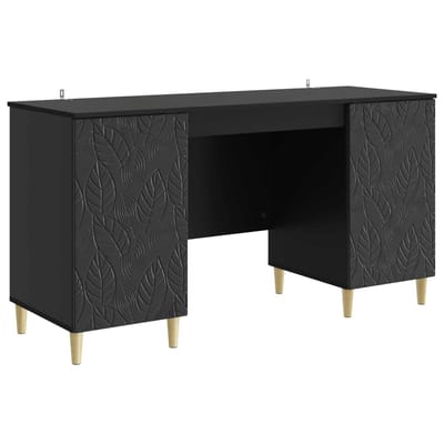 vidaXL - Bureau - Zwart - 142,5 - x - 50 - x - 75 - cm - Bewerkt - hout