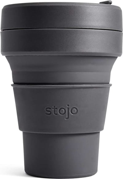 Stojo - Pocket Cup - Koffie / Theebeker - 355 ml - Herbruikbaar - Opvouwbaar - Carbon
