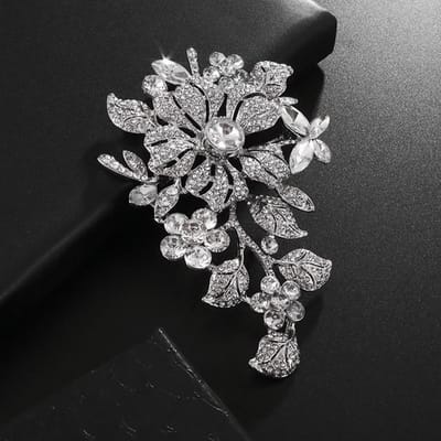 Vrouwen Mannen Klassiek Exquise Kristal Overdreven Broche Badges Mode Elegant High-end Dames Boutique Feest Bruiloft Sieraden Spelden gray