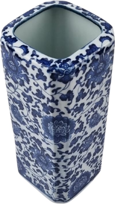 Delftsblauwe vaas 20cm hoog - vierkant