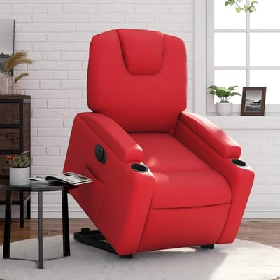 vidaXL - Sta-op-stoel - elektrisch - kunstleer - rood