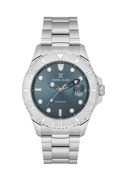 Daniel Klein-model 113735-3-Herenhorloge-datum-groen/blauwe wijzerplaat-5 atm waterdicht-diameter 43 mm