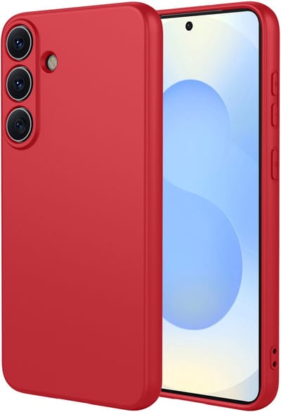 MobyDefend Hoesje - Geschikt voor Samsung Galaxy S26 Plus (S26+) - Matte Siliconen Backcover - Framboosrood