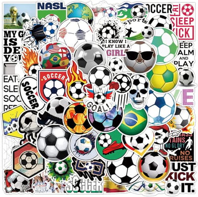 SnelShoppen - Voetbal Stickers Set van 100 Stuks - Vinyl Waterdichte Stickers voor Drinkflessen en Laptops - Scrapbooking Stickers voor Fans, Wereldka