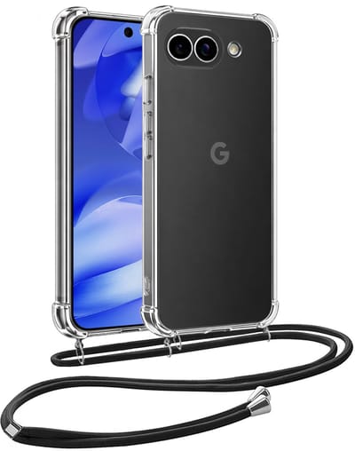 Hoesje - Geschikt voor Google Pixel 9a - Met Koord - Shock Proof - Siliconen Case - Telefoonkoord - Back Cover - Telefoon Hoes Shockproof - Telefoonketting - Telefoonhoes - Transparant