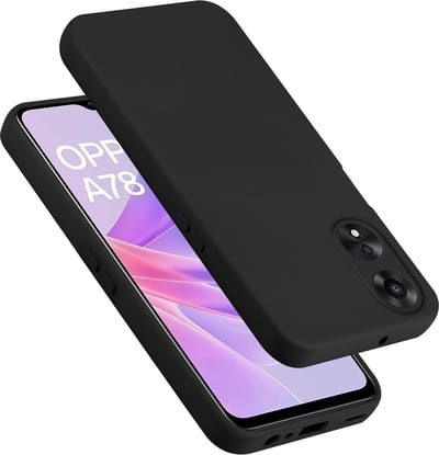 Cadorabo Hoesje geschikt voor OPPO A78 5G in LIQUID ZWART - Beschermhoes gemaakt van flexibel TPU silicone Case Cover