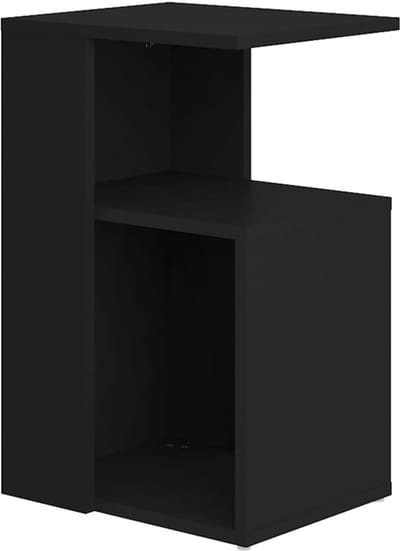 Bijzettafel - Salontafel Hoektafel - Opbergen Decoreren - Compact Ontwerp - 36x30x56 cm - Zwart