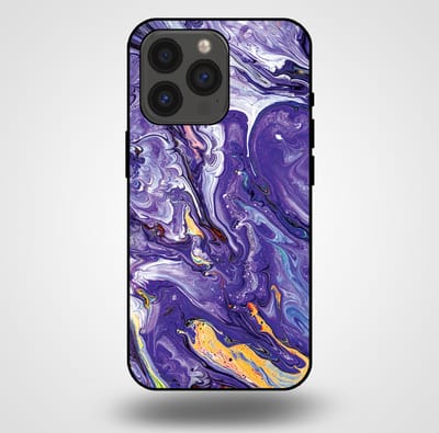 Smartphonica Telefoonhoesje voor iPhone 13 Pro met marmer opdruk - TPU backcover case marble design - Goud Paars geschikt voor iPhone 13 Pro