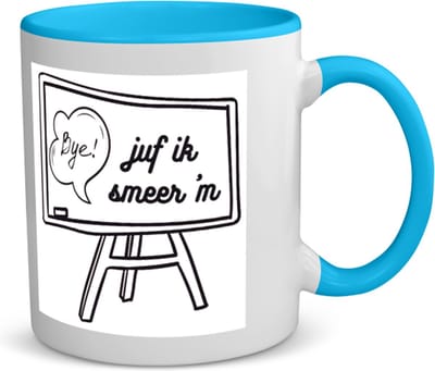 Akyol - juf ik smeer ´m koffiemok - theemok - blauw - Juf - juf - leraar - 350 ML inhoud