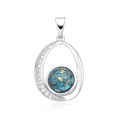 Turkoois Mozaïek Sterling Zilveren Hanger
