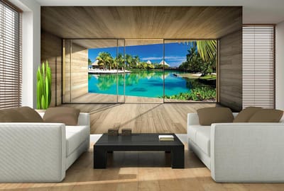 Window Island Caribbean Sea Tropical Photo Wallcovering
