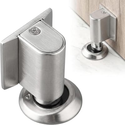 deurstopper, deurstopper vloer, zelfklevend, magnetische deurstopper, deurbuffer, wandbescherming, deurstopper, magnetische deurstopper voor kamer, kantoor, badkamer (zilver)