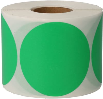 500 Etiketten Stickers Rond Groen 50 mm op Rol Gekleurd - Sluitzegels Markeringspunten Blanco Labels - Dappaz