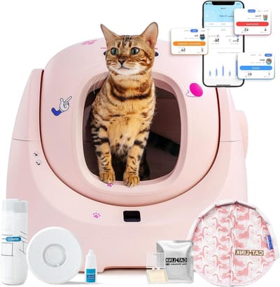 Zelfreinigende Kattenbak - Automatische Bak - Kattenverzorging Thuis - Hygiënisch en Geurvrij - 53x54x60 cm - Grijs