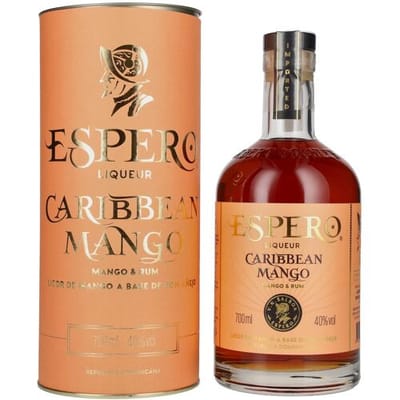 Ron Espero Caribbean Mango & Rum Liqueur 40% Vol. 0,7l in geschenkverpakking