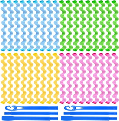 36 Stuks Magische Haarrollers voor Spiralen en Golven, Geen Hitte, Geschikt voor Alle Haartypes en Lengtes, 55 cm Lang