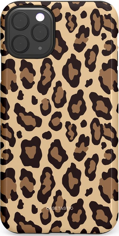 Casetastic hoesje geschikt voor Apple iPhone 11 Pro Max - Dubbellaagse bescherming - Wilde Panter - Fashion Case - Zwart Taupe Crème