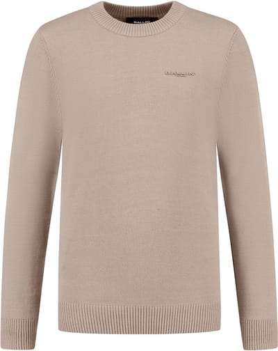 Ballin Amsterdam - Jongens Regular fit Knitwear Crewneck LS - Taupe - Maat 12