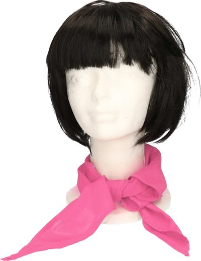Myrtle Beach Verkleed bandana/sjaaltje - fuchsia roze - kleuren thema/teams - Carnaval accessoires