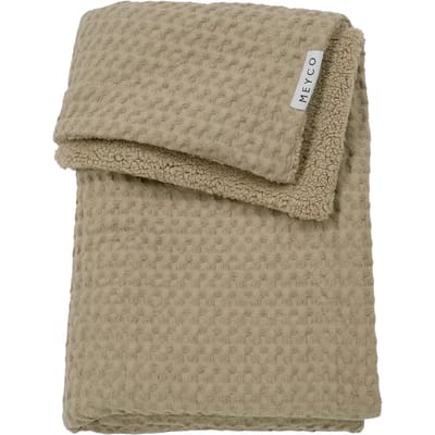 Meyco Baby Wafel Teddy wiegdeken - taupe - 75x100cm - 2.0 TOG