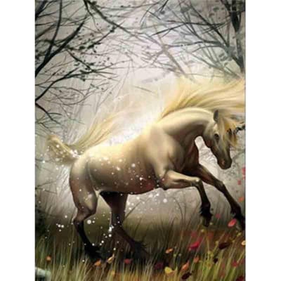 Diamant broderie animal point de croix bricolage diamant peinture cheval série décoration de la maison 20X30CM gray