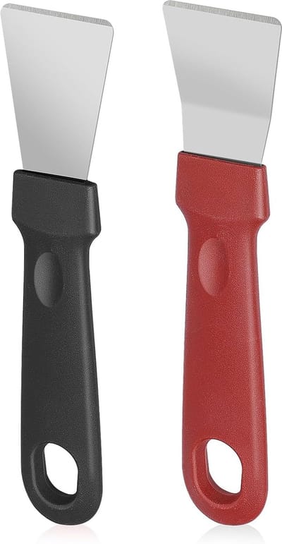 Roestvrijstalen Reinigingsschraper - 2 Stuks - 15,3x3,4 cm - Voor Oven - Fornuis - Inductie en Vriezer - Keukenhulp