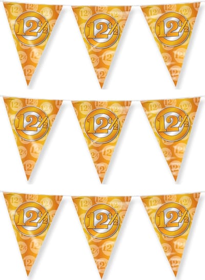 Paperdreams jubileum 12,5 jaar getrouwd vlaggetjes - 3x - 10m - Folie