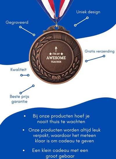 Akyol - ik ben een geweldige leraar medaille bronskleuring - Leraar - docenten leerkrachten leraren - cadeau