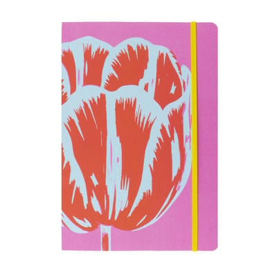 Lanzfeld Tulp - Kunst Notitieboek A5 - Gelinieerd - Pop Line Roze - 80 Pagina's - Softcover