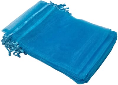 Prigta - Organza zakjes - 50 stuks - 10x15 cm - Licht Blauw - cadeauzakjes organza stof - uitdeelzakjes - geschenkzakjes - geurzakjes maken