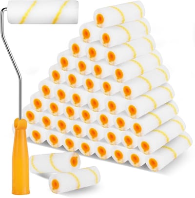 Complete 26-delige Verfroller Set met Mini Verfrollers, Handvatten en Wandverf voor Interieurdecoratie en Klussen
