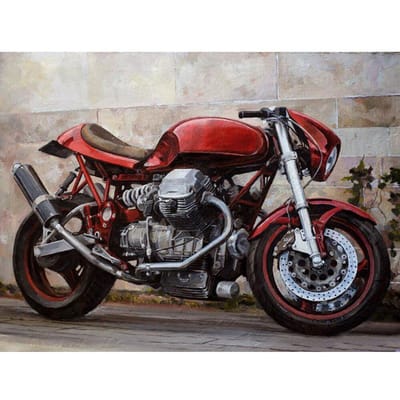 Diamant mosaïque dessin animé moto strass peinture dessin animé diamant peinture point de croix Kit 20X30CM gray