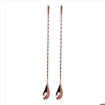 LISM-Cocktaillepel van roestvrij staal, 40 cm, druppelvormig, spiraalvormig patroon, barmangereedschap.
