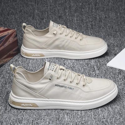 Modieuze leren schoenen heren trendy veelzijdig comfortabel casual platte sneakers antislip slijtvast sportschoenen loafers heren 44 gray