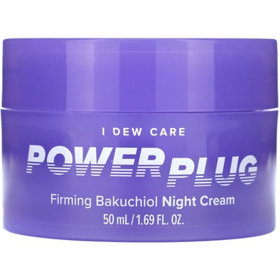 I Dew Care, Power Plug, Firming Bakuchiol Night Cream, 1.69 fl oz (50 ml) blue
